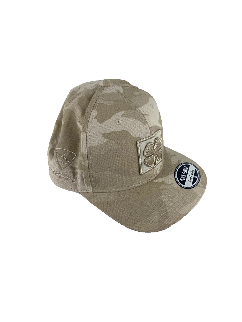 Black Clover Snapback Cap Top Golf Live Lucky Tan Camo Hat
